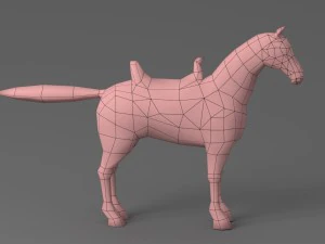 horse rigged animated 02 3D Model