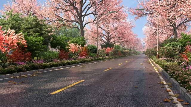 cherry blossom forest 3D Model .c4d .max .obj .3ds .fbx .stl .blend 