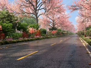 cherry blossom forest 3D Model