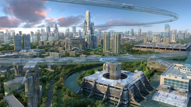 future city 01 3D Model .c4d .max .obj .3ds .fbx .stl .blend 