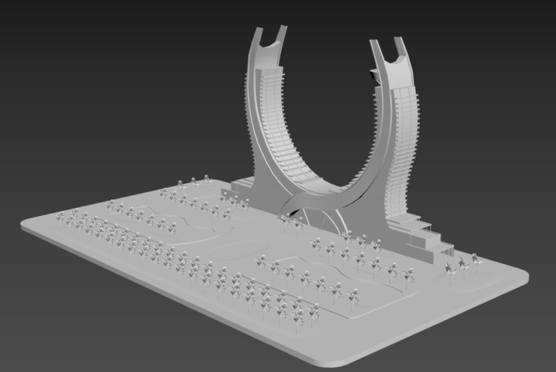 Katara towers s 3D-Druckmodell .c4d .max .obj .3ds .fbx .stl .blend 