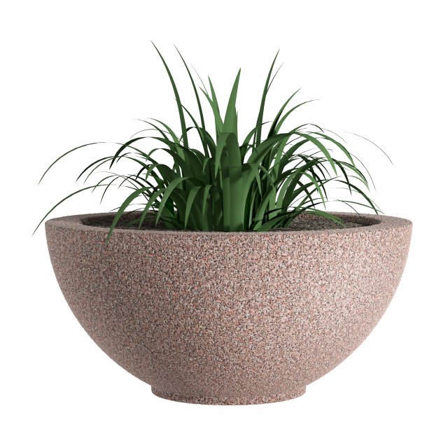Flowerpot Hemisphere small 3D Model .c4d .max .obj .3ds .fbx .stl .blend 