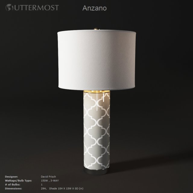 uttermost anzano 3D Model .c4d .max .obj .3ds .fbx .stl .blend 