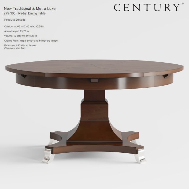 century furniture new traditionalmetro luxe radia Modelo 3D .c4d .max .obj .3ds .fbx .stl .blend 