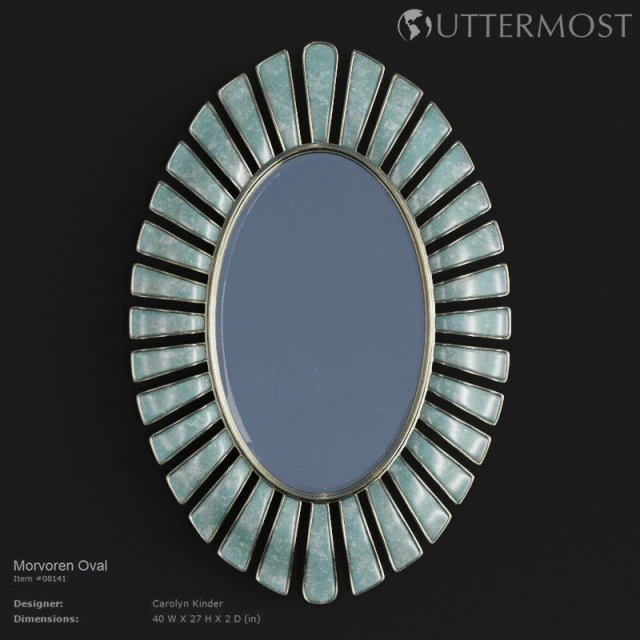 uttermost morvoren blue-gray oval mirror 3D Model .c4d .max .obj .3ds .fbx .stl .blend