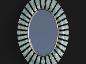 uttermost morvoren blue-gray oval mirror 3D Model