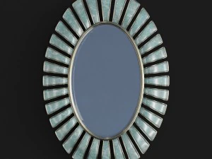 极致 Morvoren 蓝灰色椭圆形镜子 3D 模型