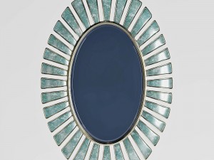 uttermost morvoren blue-gray oval mirror 3D Модель