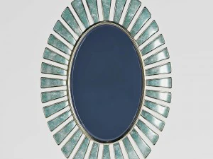uttermost morvoren blue-gray oval mirror 3D Model