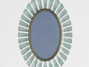 uttermost morvoren blue-gray oval mirror 3D Model