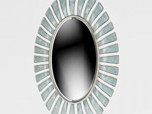 uttermost morvoren blue-gray oval mirror 3D Модель