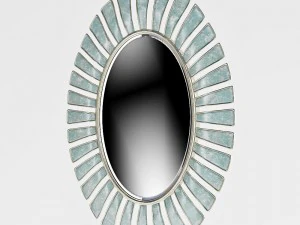 uttermost morvoren blue-gray oval mirror 3D Model