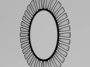uttermost morvoren blue-gray oval mirror 3D Model