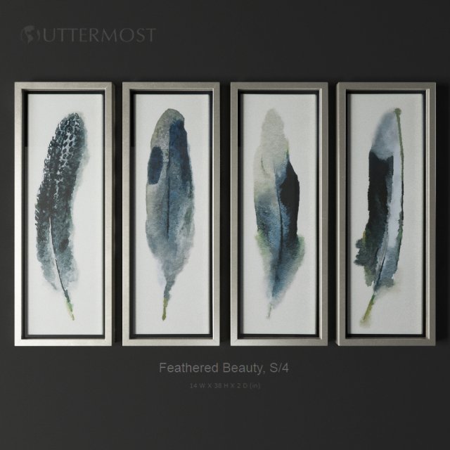 uttermost feathered beauty s-4 Modelo 3D .c4d .max .obj .3ds .fbx .stl .blend 