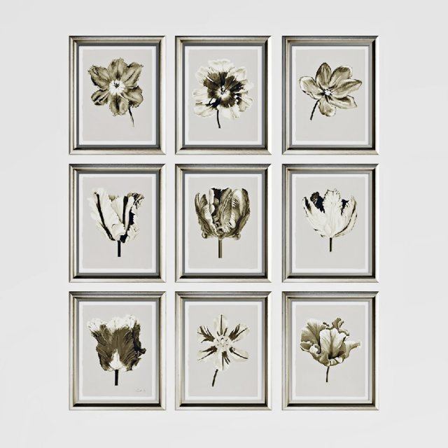 picture set flowers Modelo 3D .c4d .max .obj .3ds .fbx .stl .blend 