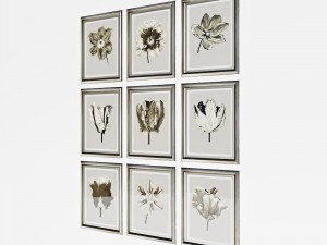 picture set flowers Modelo 3D