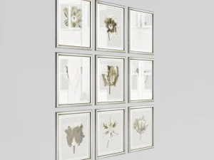 picture set flowers 3D Model