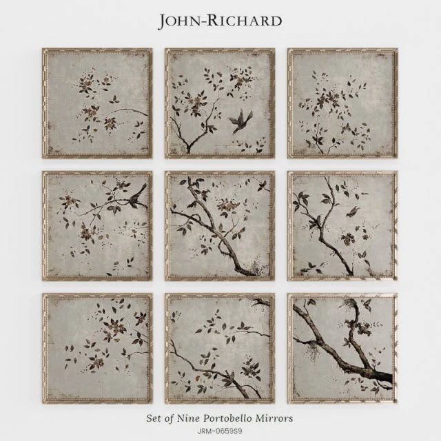john richard set of nine portobello mirrors 3D Model .c4d .max .obj .3ds .fbx .stl .blend 