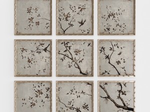 john richard set of nine portobello mirrors 3D Model
