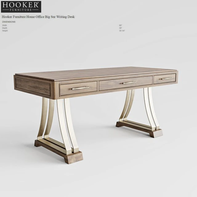 hooker furniture home office big sur writing desk 3D Model .c4d .max .obj .3ds .fbx .stl .blend 