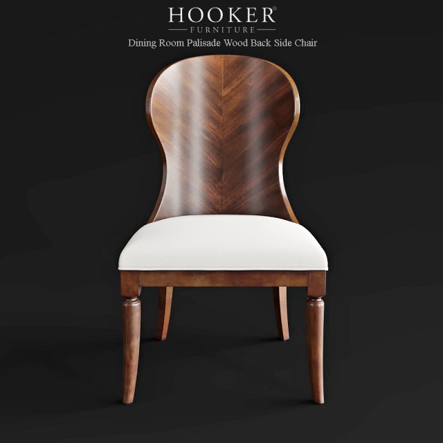 hooker furniture palisade wood back side chair 3D Модель .c4d .max .obj .3ds .fbx .stl .blend 