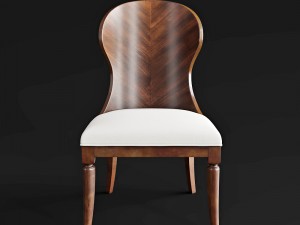hooker furniture palisade wood back side chair 3D Model