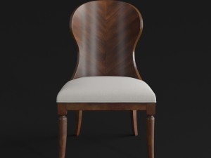 hooker furniture palisade wood back side chair 3D Модель