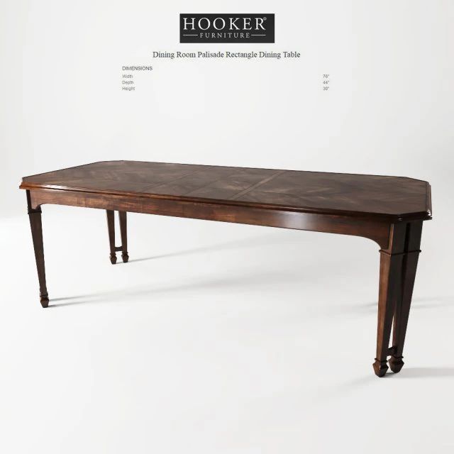 hooker furniture palisade rectangle dining table 3D Model .c4d .max .obj .3ds .fbx .stl .blend 