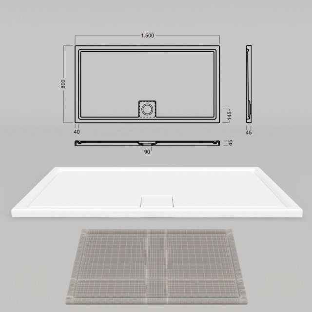 hatria heavycril lif st 150x80 yxf2 Modelo 3D .c4d .max .obj .3ds .fbx .stl .blend