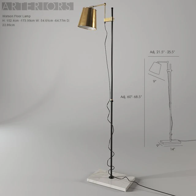 arteriors watson floor lamp 3D Model .c4d .max .obj .3ds .fbx .stl .blend 