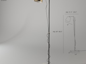 arteriors watson floor lamp 3D Model