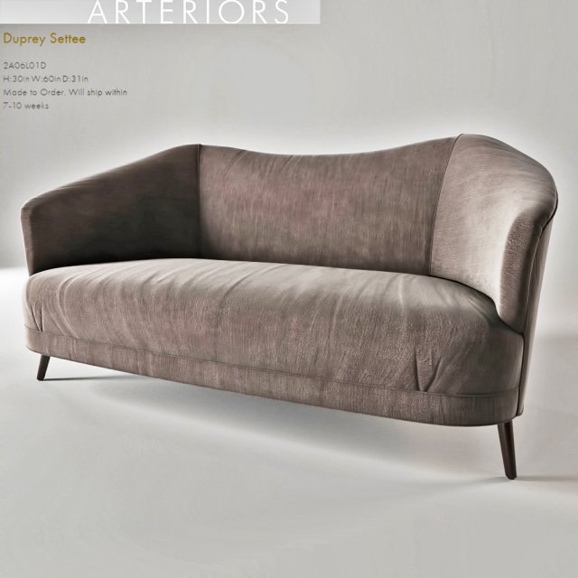 arteriors duprey settee Model 3D .c4d .max .obj .3ds .fbx .stl .blend 