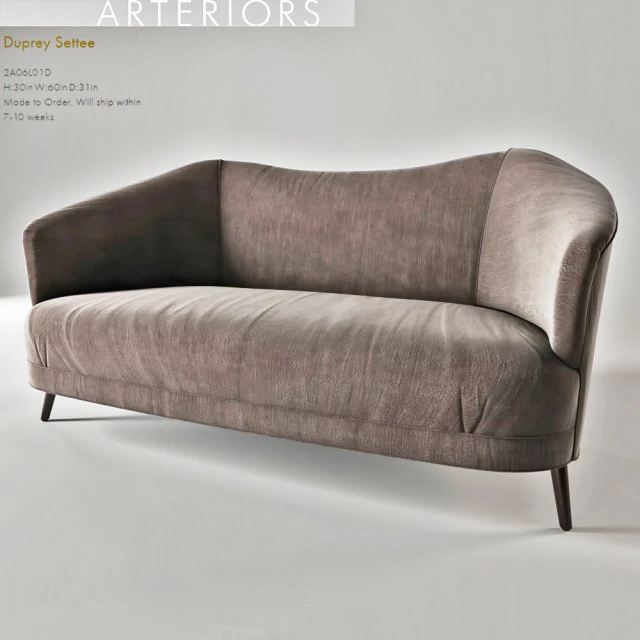 arteriors duprey settee 3D Model .c4d .max .obj .3ds .fbx .stl .blend 