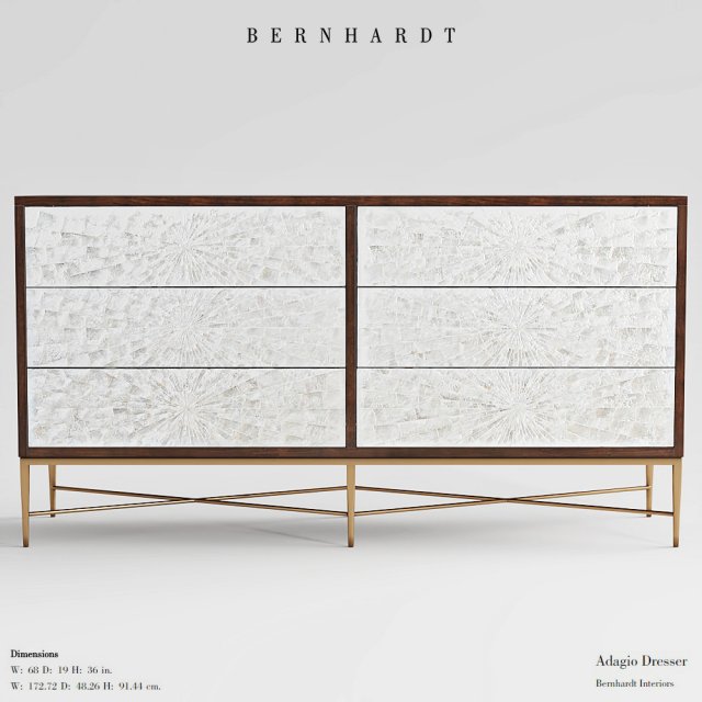 bernhardt adagio dresser 3D 모델 .c4d .max .obj .3ds .fbx .stl .blend 