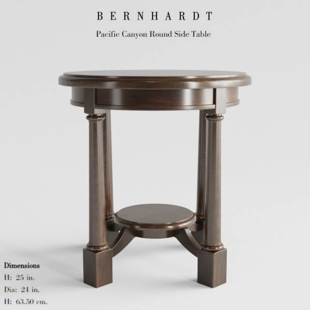 bernhardt round side table 3D Model .c4d .max .obj .3ds .fbx .stl .blend