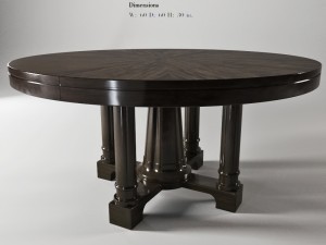 bernhardt sutton house round dining table top and bas 3D Model
