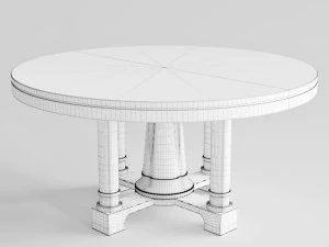 bernhardt sutton house round dining table top and bas 3D Model