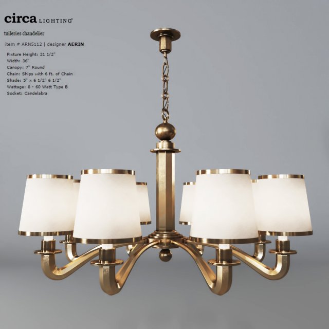 circa lighting tuileries chandelier aerin 3D in