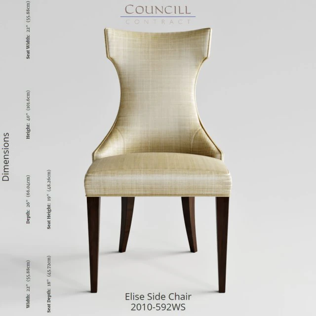 councill furniture elise side chair 3D Model .c4d .max .obj .3ds .fbx .stl .blend 