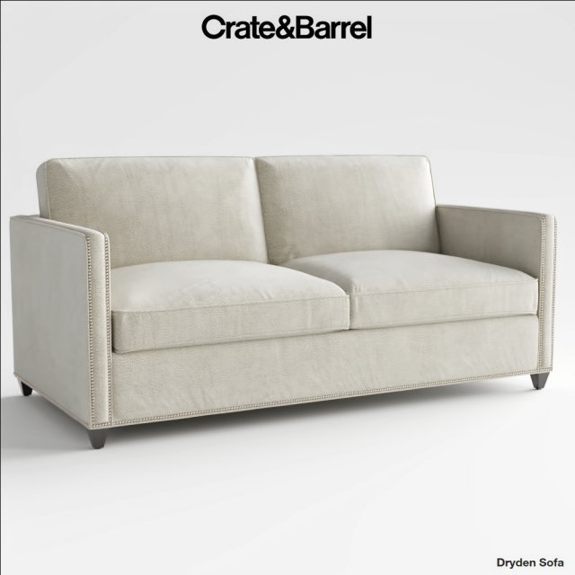 crate and barrel dryden full sleeper sofa Model 3D .c4d .max .obj .3ds .fbx .stl .blend 