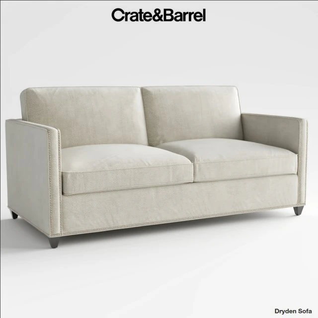 crate and barrel dryden full sleeper sofa 3D Model .c4d .max .obj .3ds .fbx .stl .blend 