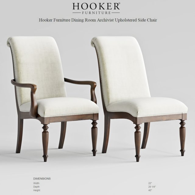 hooker furniture archivist upholstered chair 3D Model .c4d .max .obj .3ds .fbx .stl .blend 