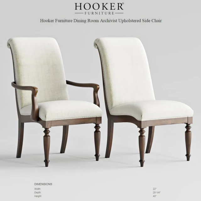 hooker furniture archivist upholstered chair 3D Model .c4d .max .obj .3ds .fbx .stl .blend 