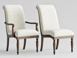 Krzesło tapicerowane dla archiwisty, meble Hooker Model 3D