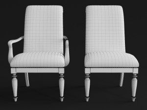 hooker furniture archivist upholstered chair 3D Model