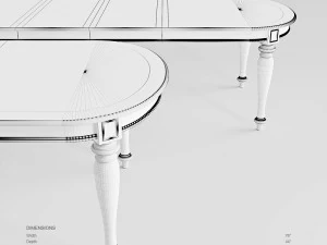 hooker furniture dining room leesburg leg table 3D Model