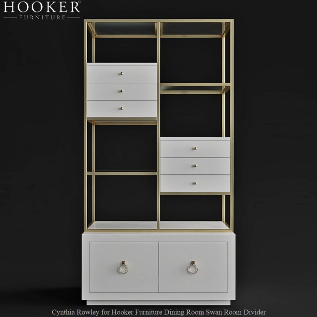 hooker furniture dining room swan room divider 3D Model .c4d .max .obj .3ds .fbx .stl .blend 