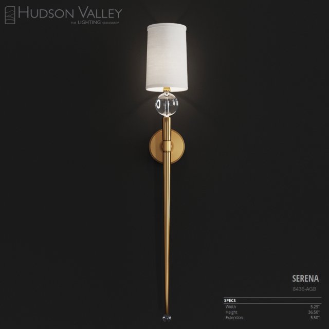hudson valley lighting serena aged brass sconce 3D मॉडल .c4d .max .obj .3ds .fbx .stl .blend 