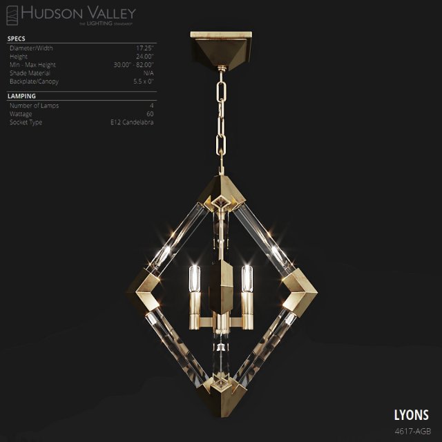 hudson valley lyons 4617 agb Modello 3D .c4d .max .obj .3ds .fbx .stl .blend 