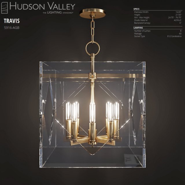 hudson valley travis 5916-agb 3Dモデル .c4d .max .obj .3ds .fbx .stl .blend 
